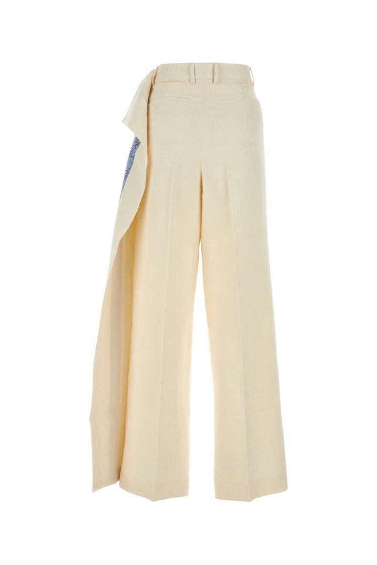 J. W. Anderson Ivory Cotton Blend Wide-Leg Pant