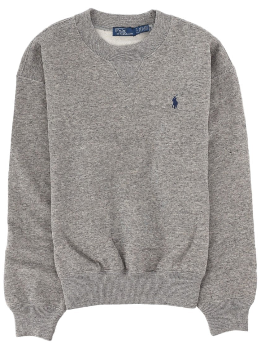 Polo Ralph Lauren Heather Grey Crewneck Logo Cotton-Blend Sweatshirt