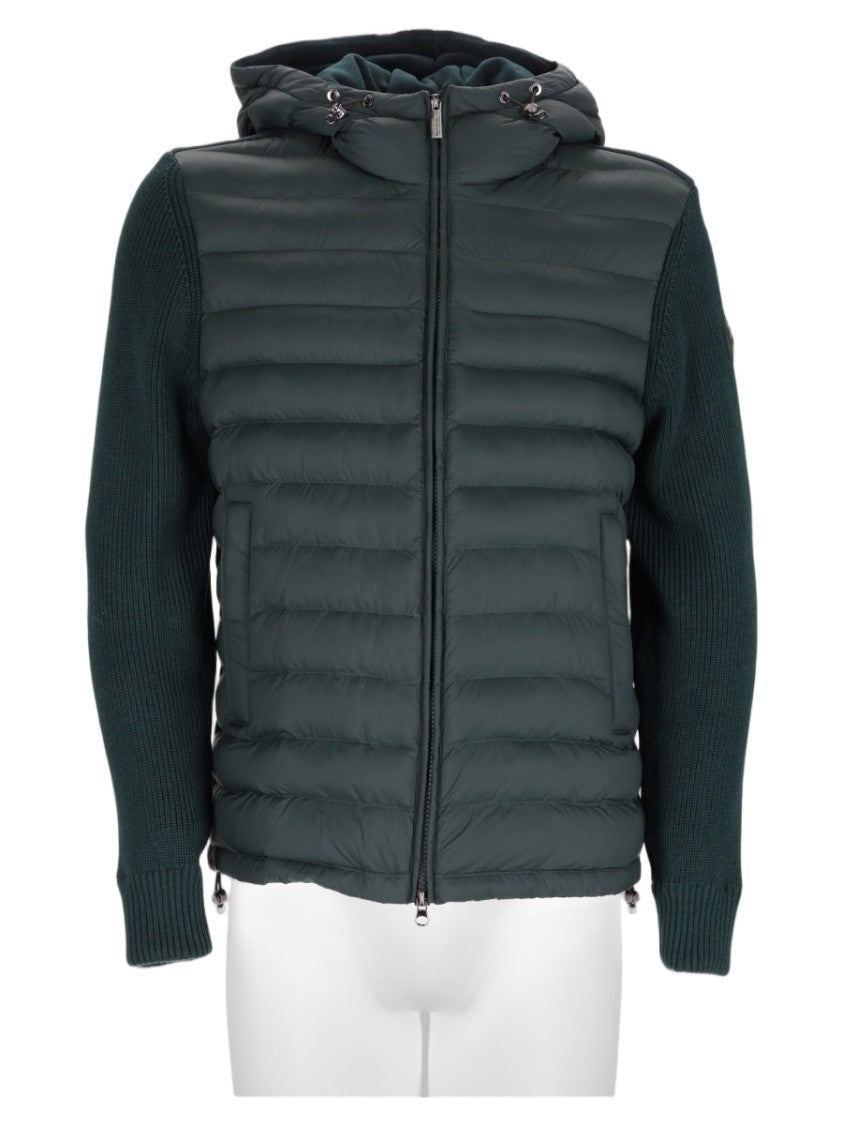 Colmar Originals Green Quilted Padded Ribbed-Sleeve Down Jacket