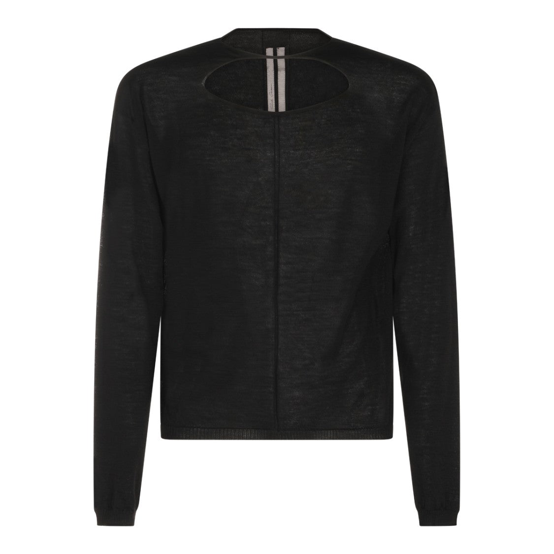 Rick Owens Contemporary Black Sweater With Unique Cut-Out Detail