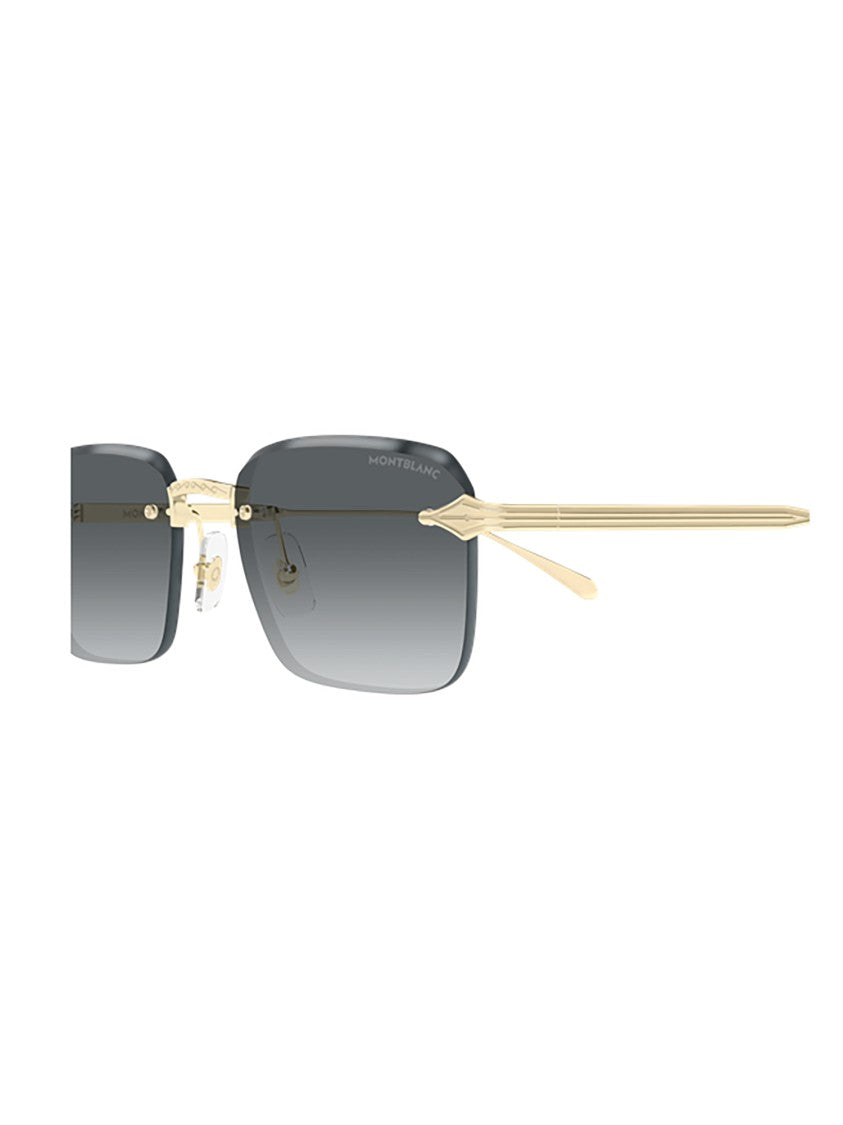 Montblanc Gold Mb0456s Rimless Metallic Sunglasses