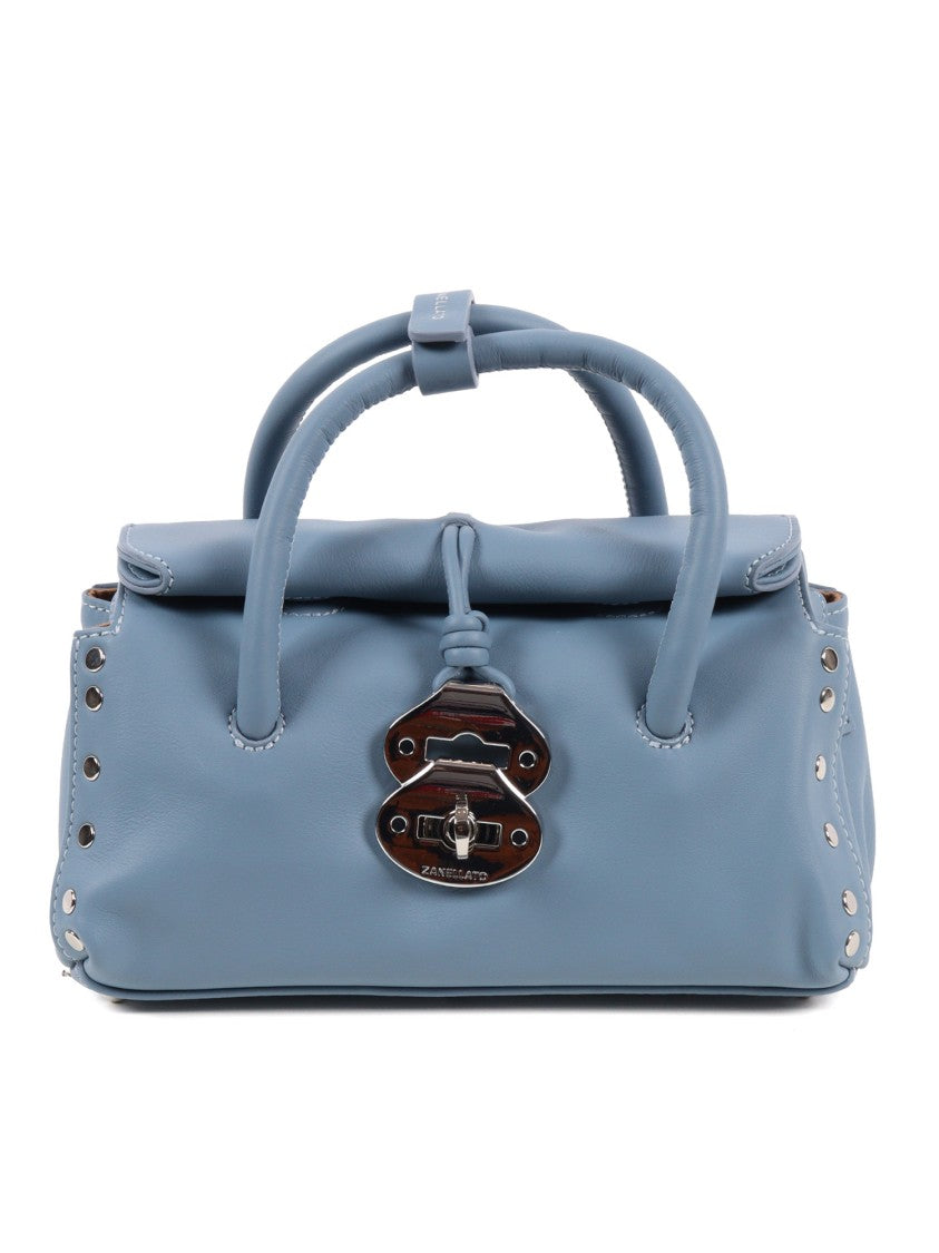Zanellato Srl Blue Zelante Saeta Smooth Leather Shoulder Bag