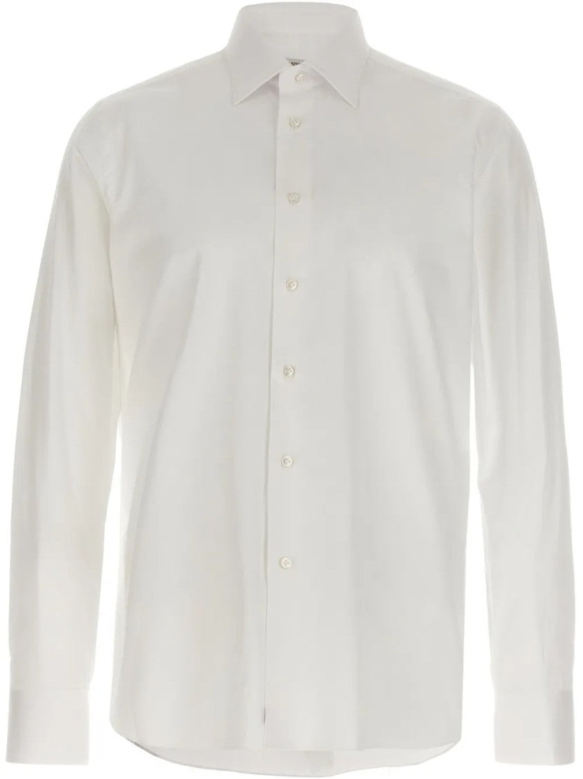 Borriello Napoli Refined White Long-Sleeve Shirt With Tailored Fit