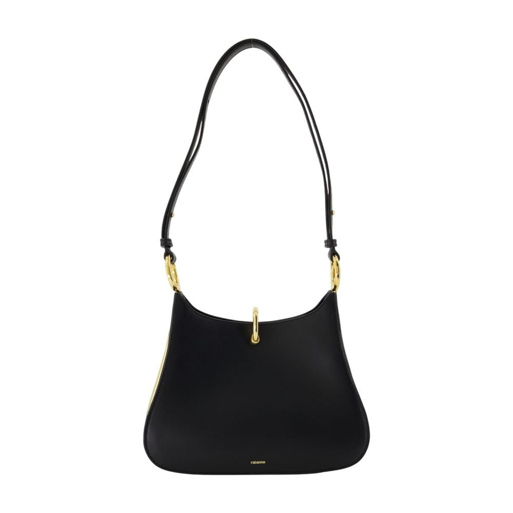 Rabanne Structured Calfskin Leather Shoulder Bag With Gold-Tone Accents