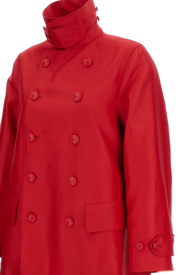Ralph Lauren Collection Red Raquel Unlined Silk Trench Coat