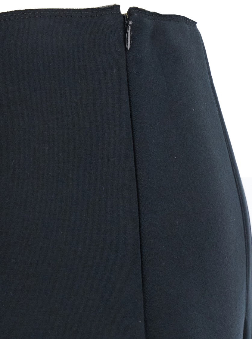 Marni Flared Black Skirt With Contrasting Stitching