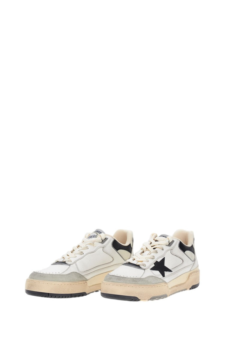 Golden Goose Buffalo Leather Low-Top Sneakers With Gold Accents