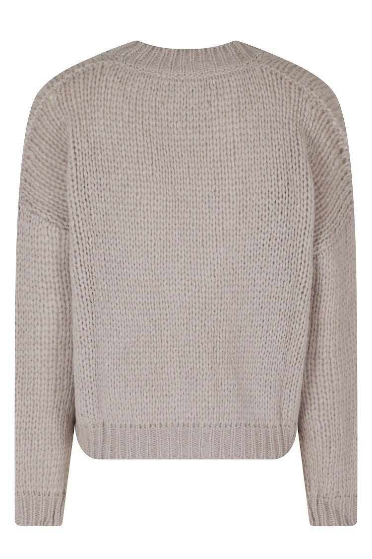 Roberto Collina Stucco V-Neck Chunky Knit Alpaca-Blend Cardigan
