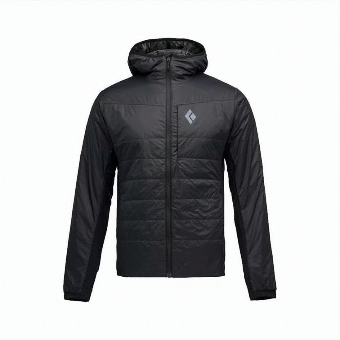 Black Diamond Quilted Black Padded Jacket With Hood
