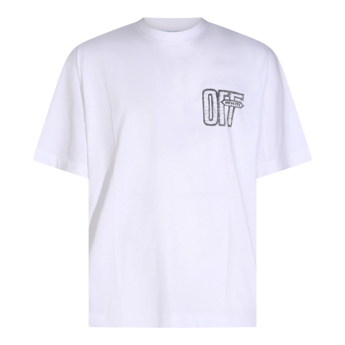 Off-White White Cotton Heart Logo Crewneck T-Shirt