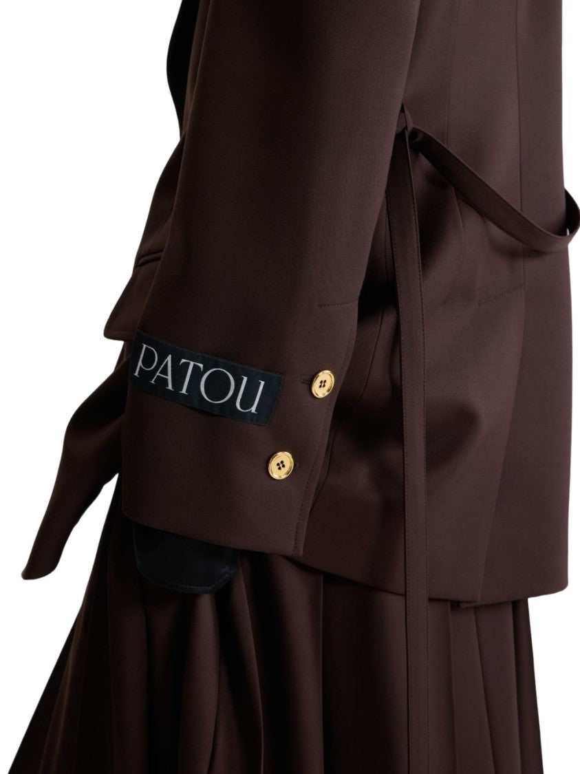Patou Longline Single-Breasted Jacket In Sustainable Technical Wool