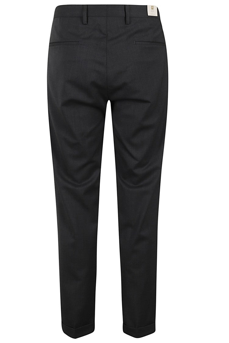 Briglia Tailored Anthracite Wool Blend Pants With Front Darts