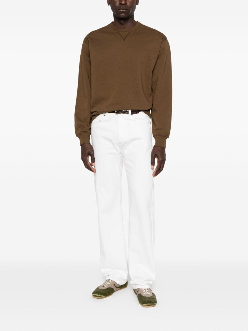 Tom Ford Brown Embroidered Logo Crewneck Sweater