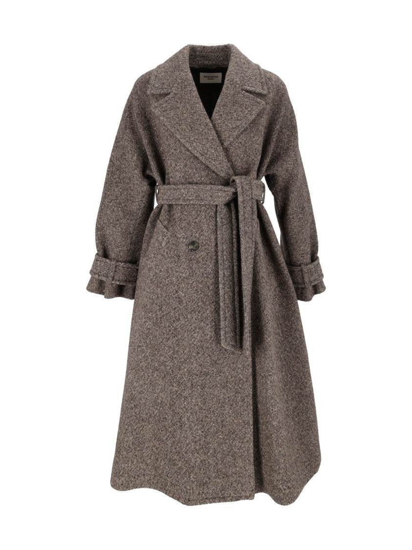 Max Mara Brown Tema Belted Wool-Blend Coat