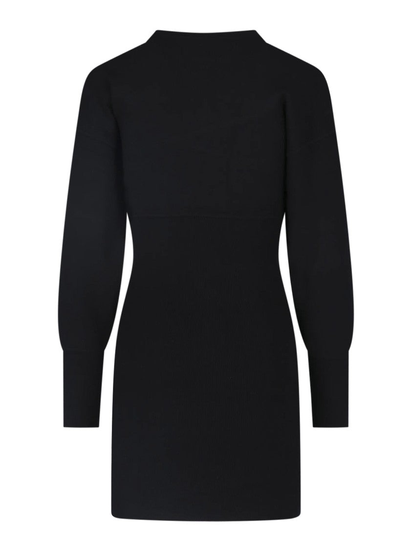Anine Bing Ribbed Mini Dress With Metallic Logo Detail