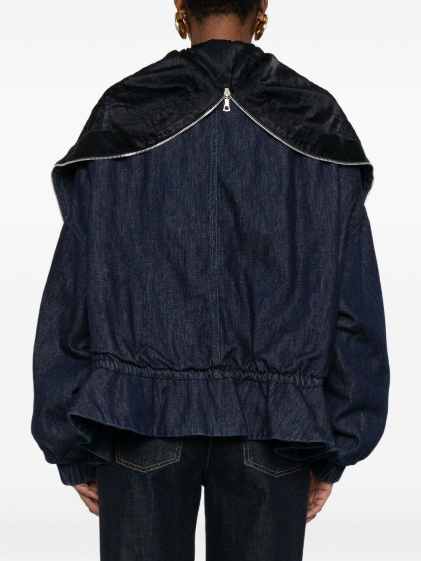 Dries Van Noten Voluminous Cape-Back Jacket With Oversized Collar