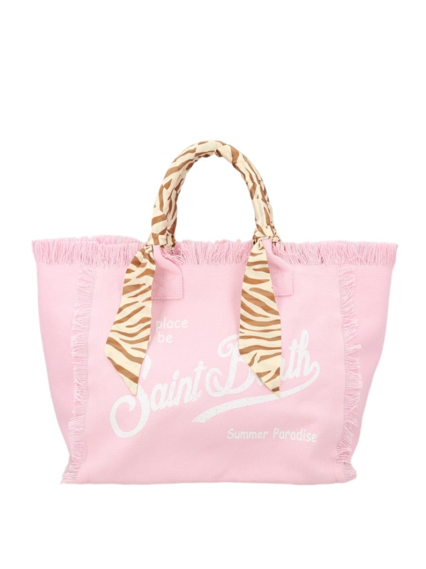 Mc2 Saint Barth Pink Zebra-Print Scarf Wrapped Tote Bag