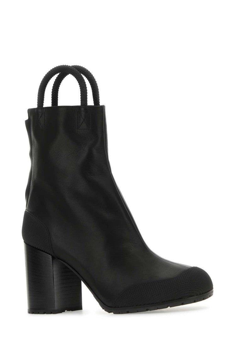 Random Identities Black Leather Ankle Boots