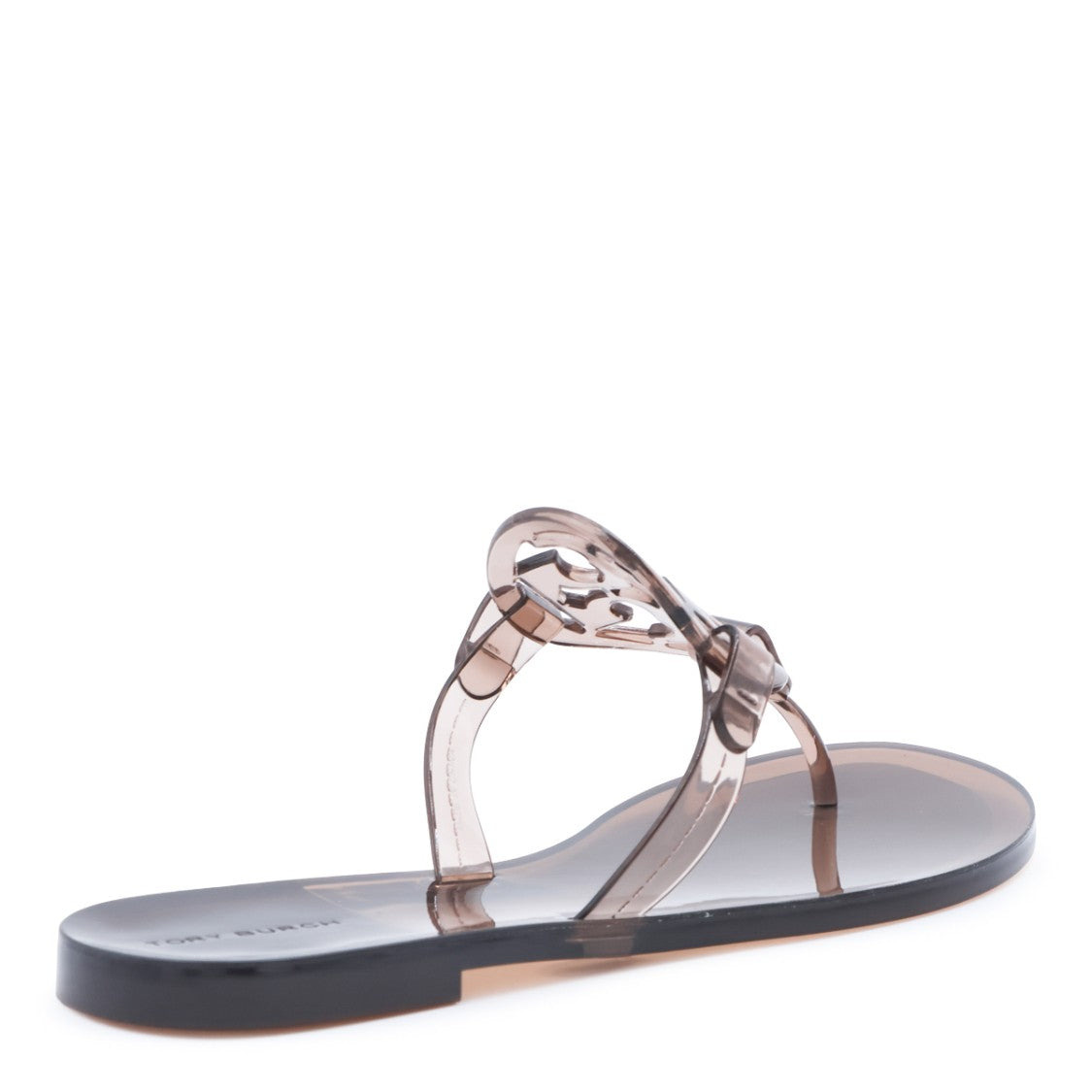 Tory Burch Brown Jelly Logo Flat Sandals