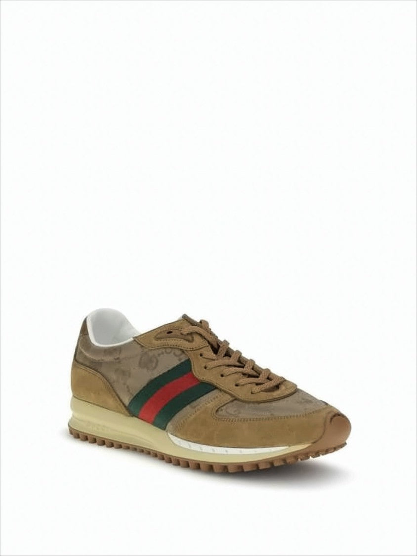 Gucci Low-Top Sneakers With Signature Stripes And Textured Grip