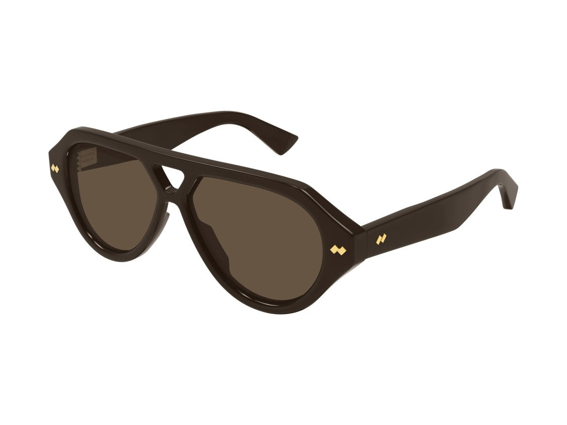 Bottega Veneta Bv1485s Glossy Finish Oversized Geometric Sunglasses
