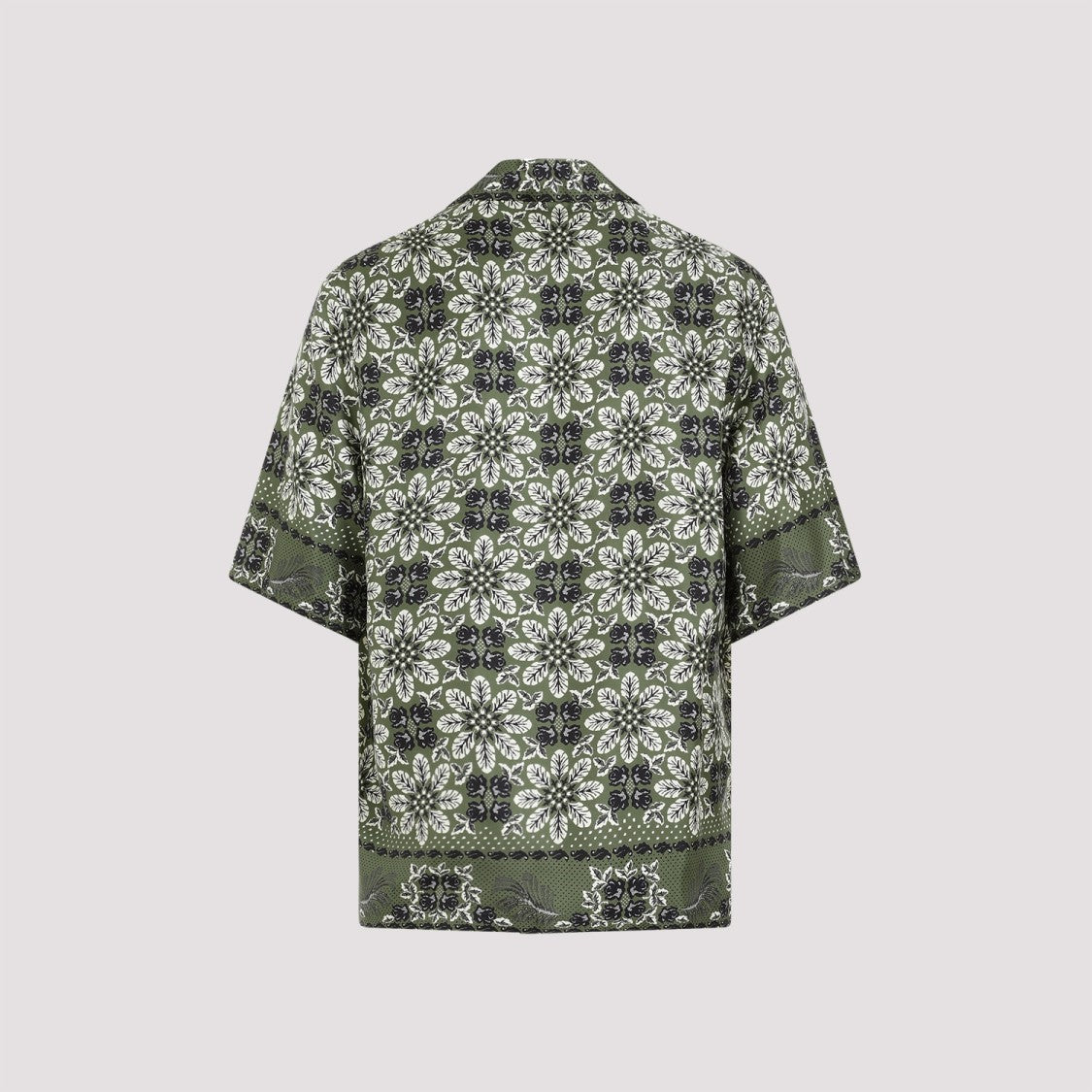 Etro Green Printed Silk Boxy Shirt