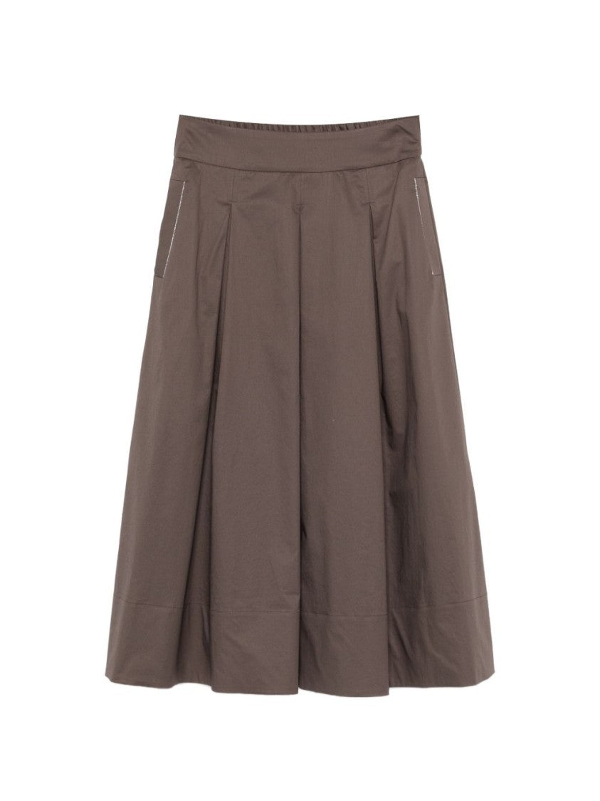 Peserico Flared Midi Skirt With Structured Pleats