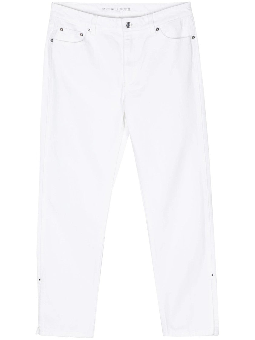 Michael Kors Straight Jeans With Side Slits And Design