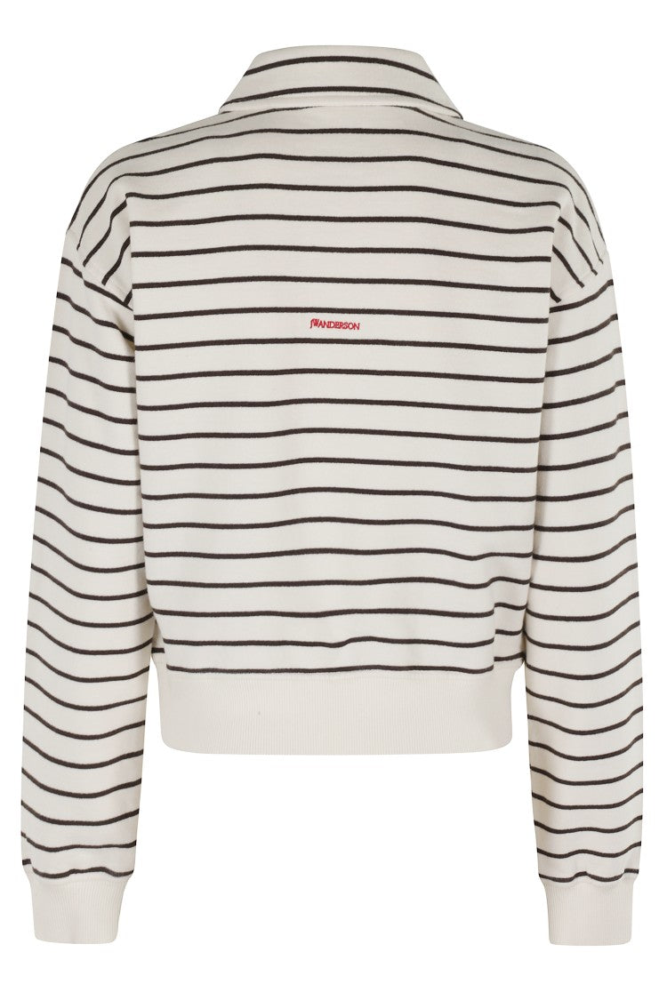 J. W. Anderson Striped Polo Sweatshirt With Cropped Silhouette