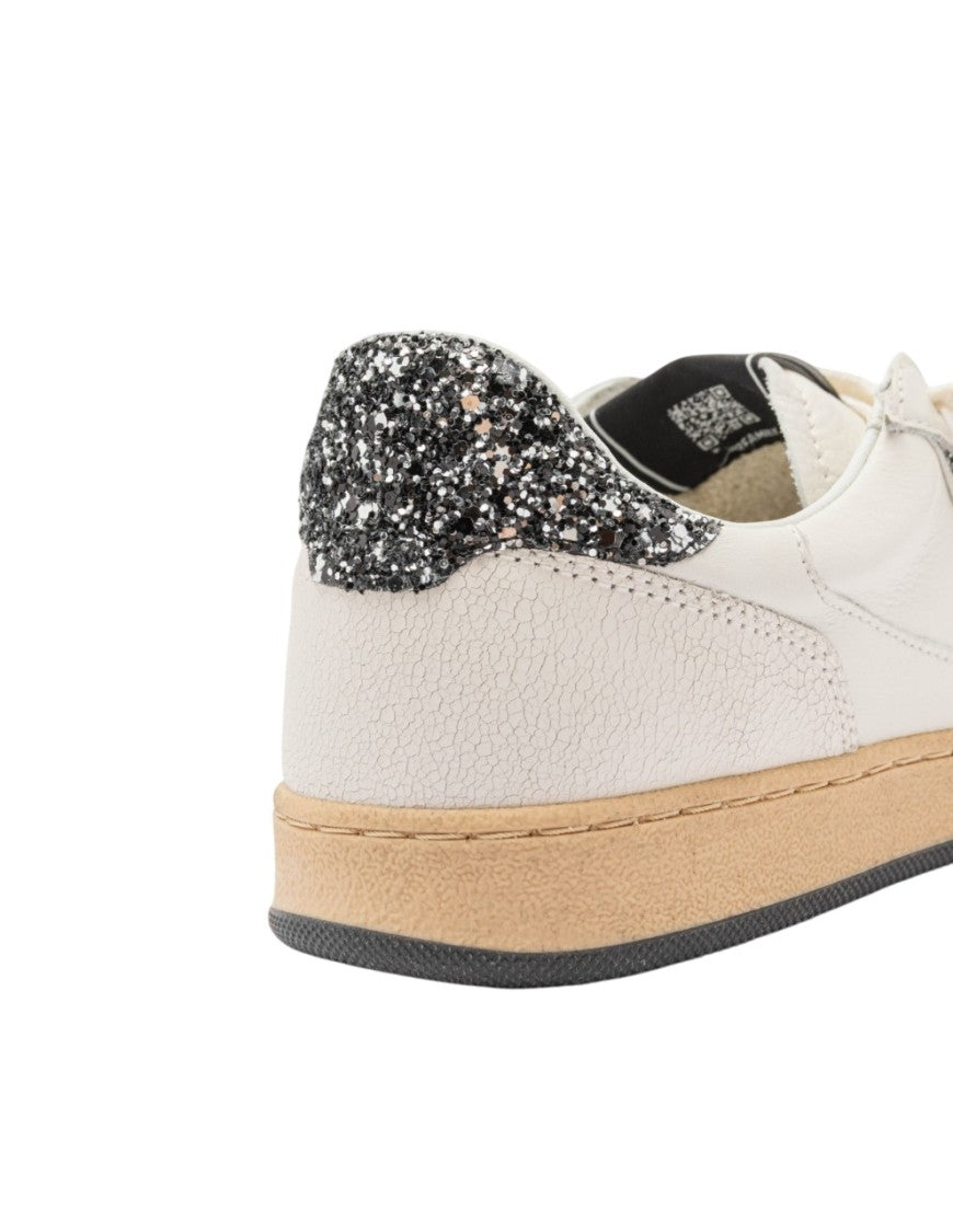 4B12 Low-Top Off-White Sneakers With Glitter Accents
