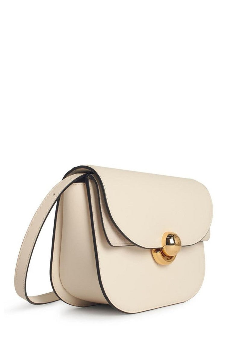 Furla Structured Cream Bag With Gold-Tone Clasp
