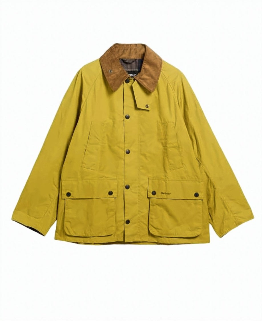 Barbour Mustard Cotton Barbour Jacket With Corduroy Collar