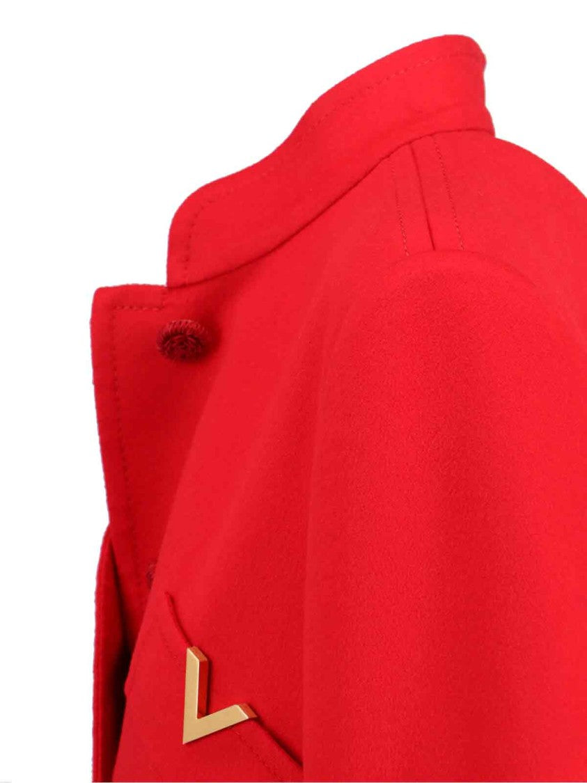 Valentino Wool-Cashmere Coat – Red