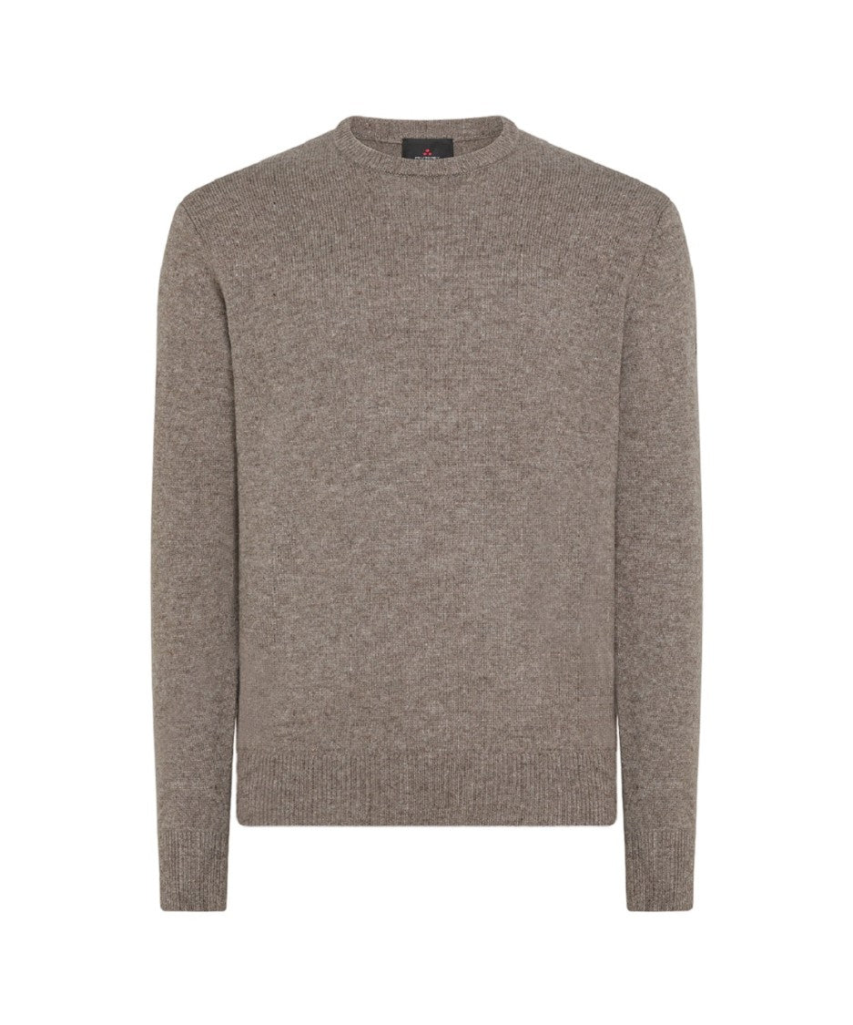 Peuterey Wool Tricot Crew-Neck Sweater Detachable Logo