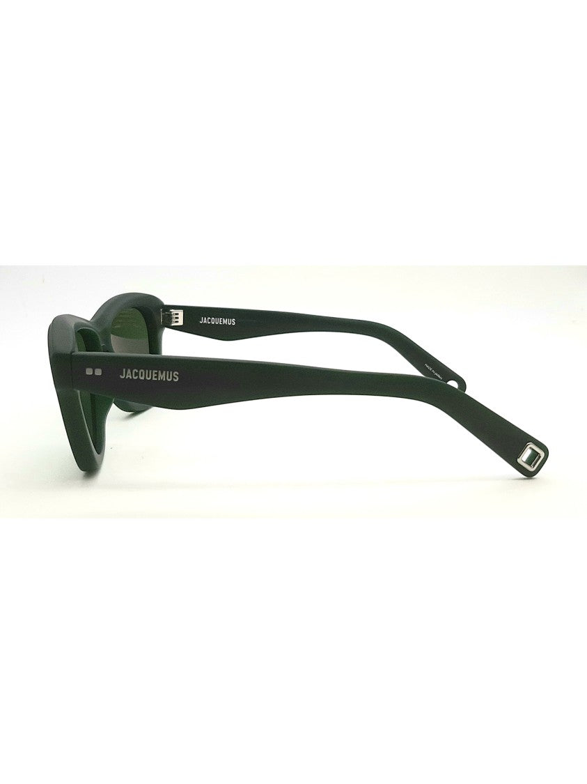 Jacquemus Bold Cat-Eye Acetate Sunglasses In Rich Green