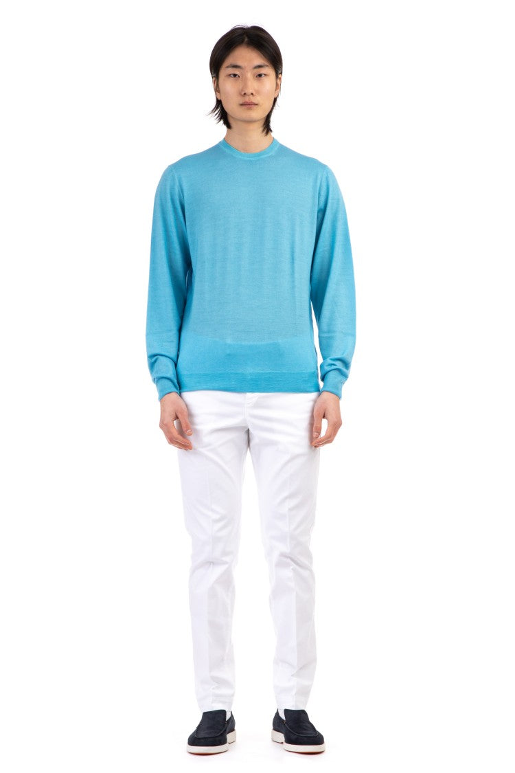 Drumohr Extrafine Super 140'S Watercolor Dye Wool Crewneck Sweater