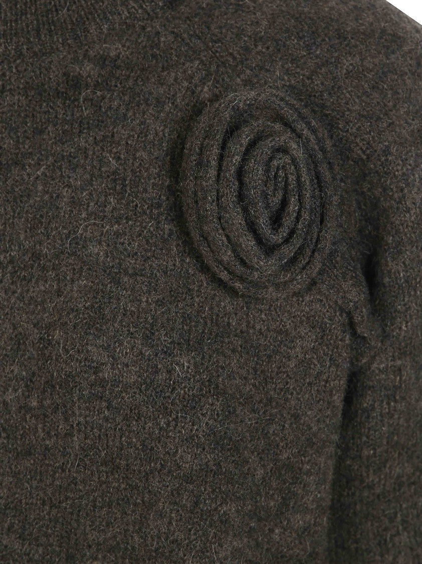 Rotate Floral Textured Knit Sweater