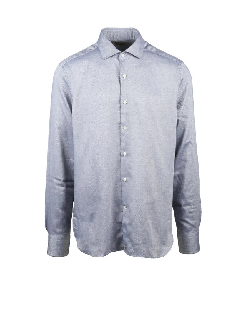 Sonrisa Classic Grey Button-Down Shirt With Subtle Textured Pattern
