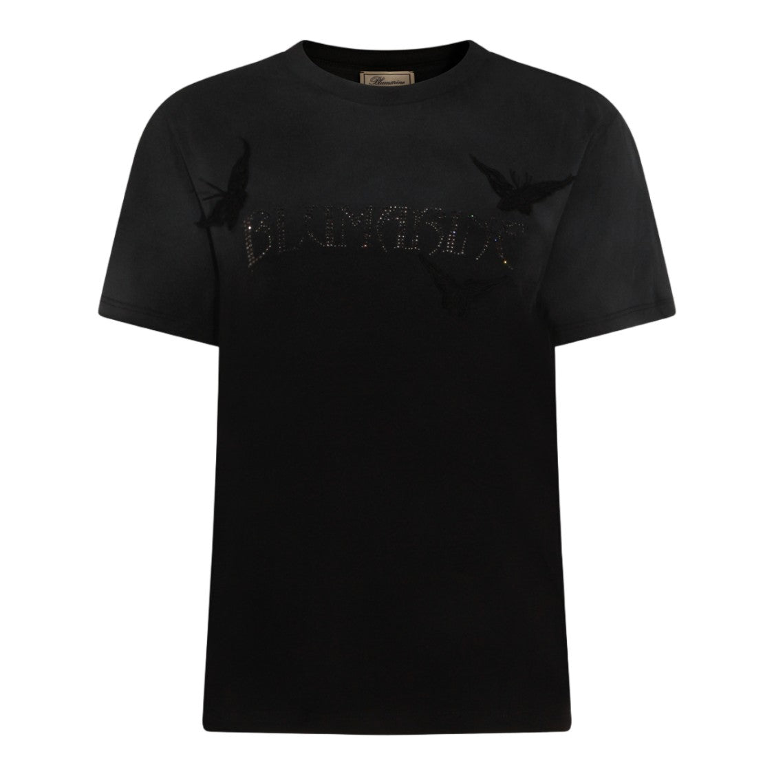 Blumarine Short-Sleeved T-Shirt With Subtle Embellishments And Butterfly Appliqués