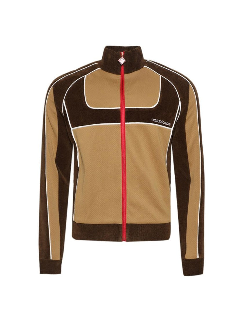 Casablanca Two Tone Track Jacket - Beige And Brown