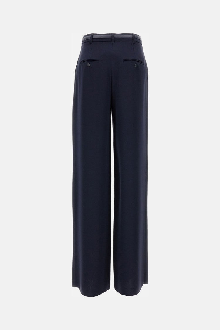 Max Mara Wide-Leg Trousers With Leather Belt