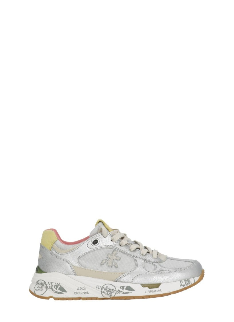 Premiata Silver White Mased 8115 Suede Sneakers