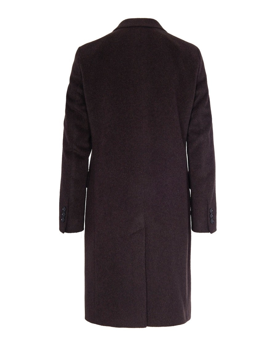 Boss Double-Breasted Slim Fit Coat In Alpaca Blend