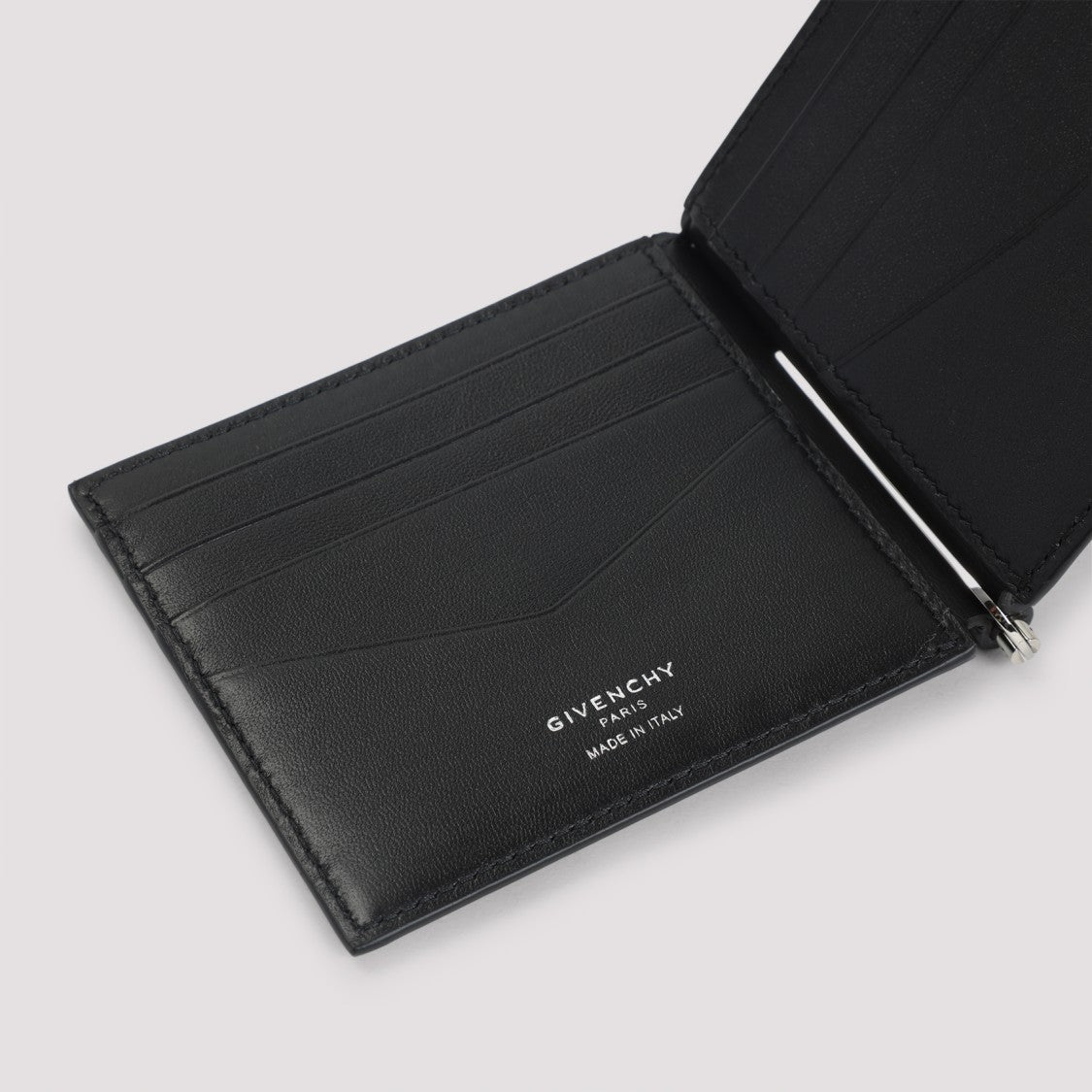 Givenchy Bill Clip Black Calf Leather Wallet