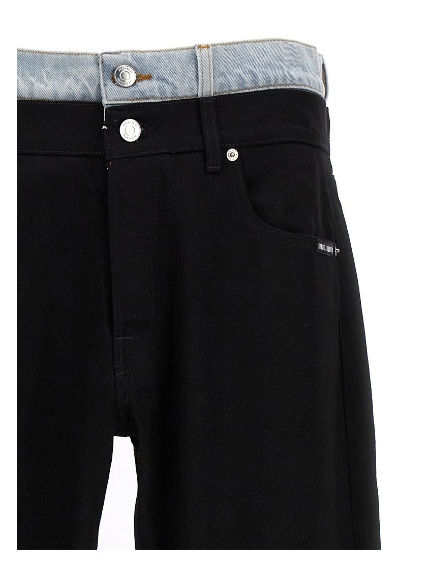 Vtmnts Denim Jeans With Contrast Double Waist Detail