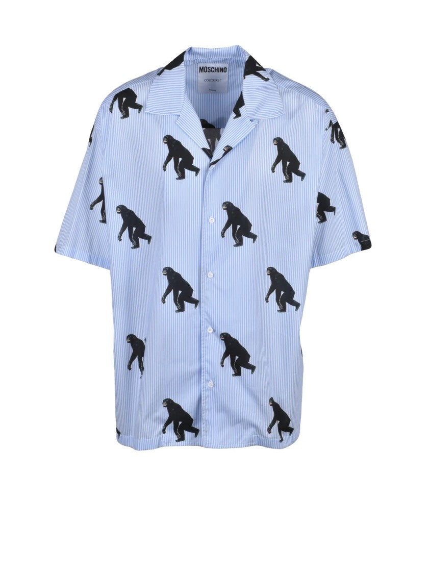 Moschino Couture Striped Shirt - White/Light Blue
