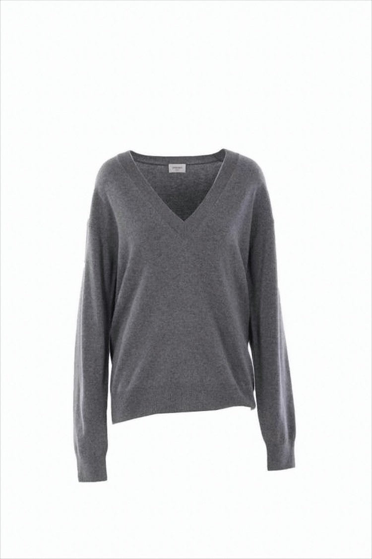 Saint Laurent Soft Wool Sweater With V-Neckline And Ribbed Cuffs