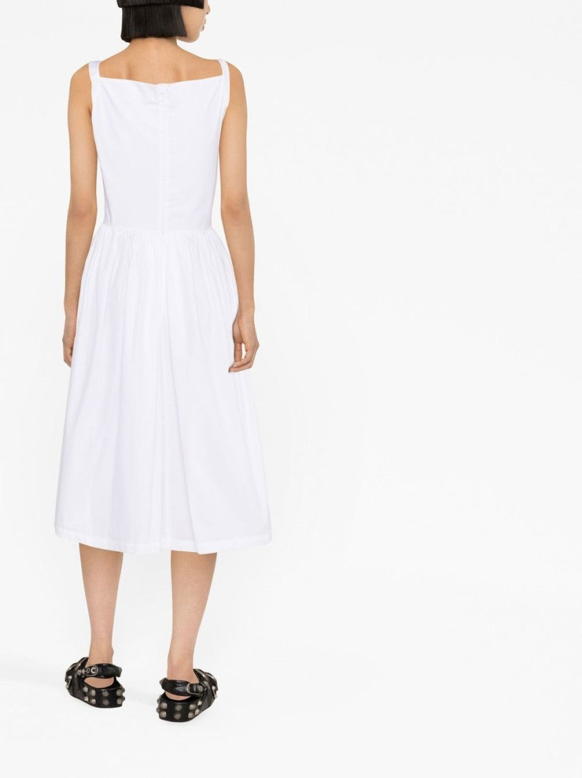 Vivienne Westwood Draped Midi Dress With Fitted Bodice And Gathered Skirt