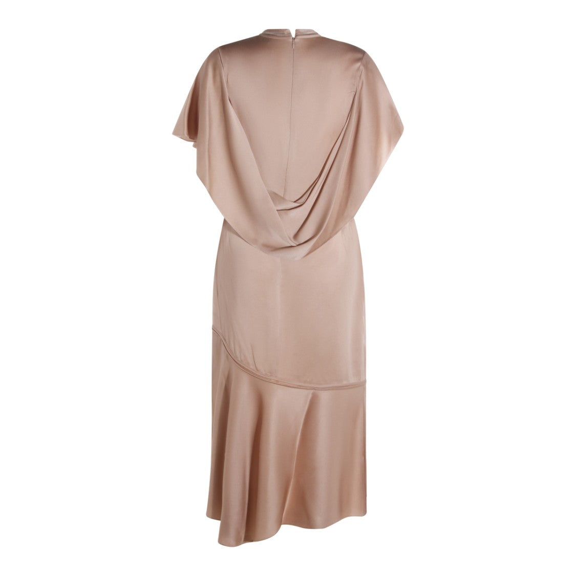 Fabiana Filippi Beige Midi Dress With Asymmetrical Hem
