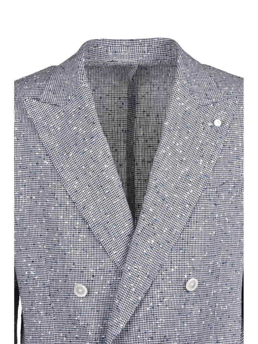 Luigi Bianchi Two-Tone Double-Breasted Jacket - White/Black